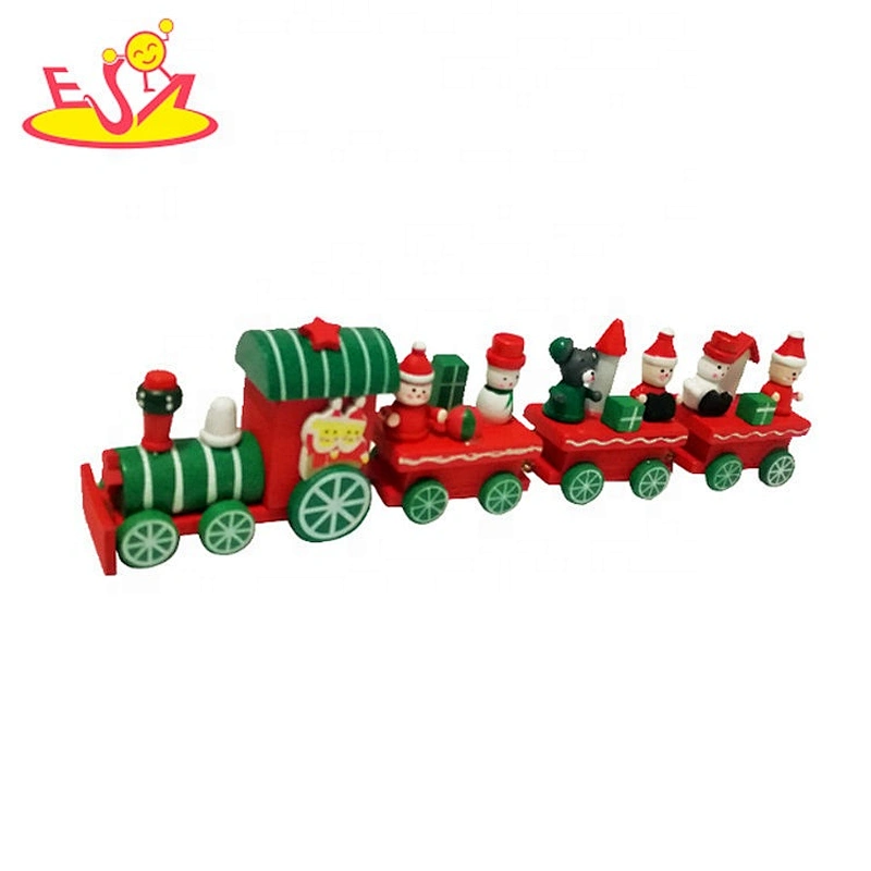 Hot sale Christmas gift wooden santa & snowman train W04A504
