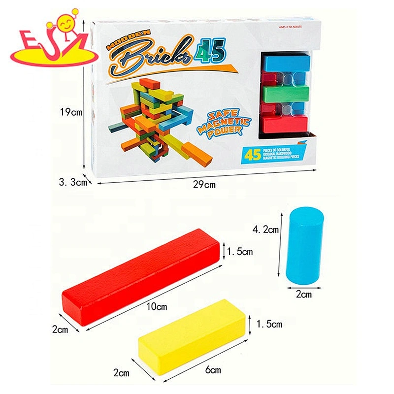 2020 high quality educational wooden magnetic blocks toy for kids W13A223