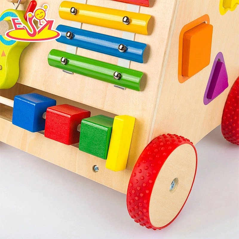 New sale preschool wooden first steps baby walker for push along W16E146