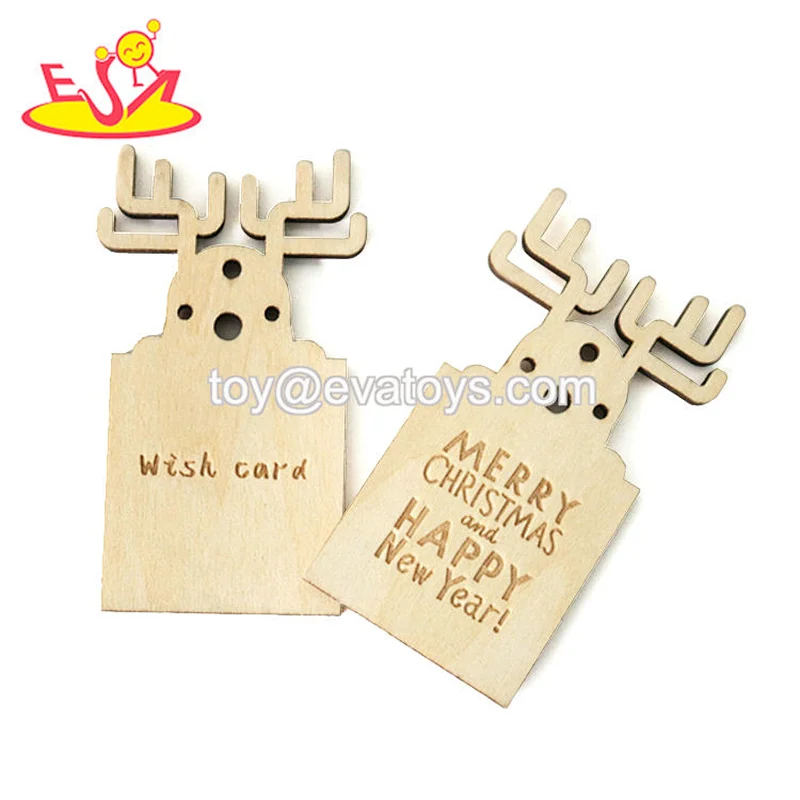 Hot selling lovely elephant wood Christmas hanging ornaments custom crafts W18A119