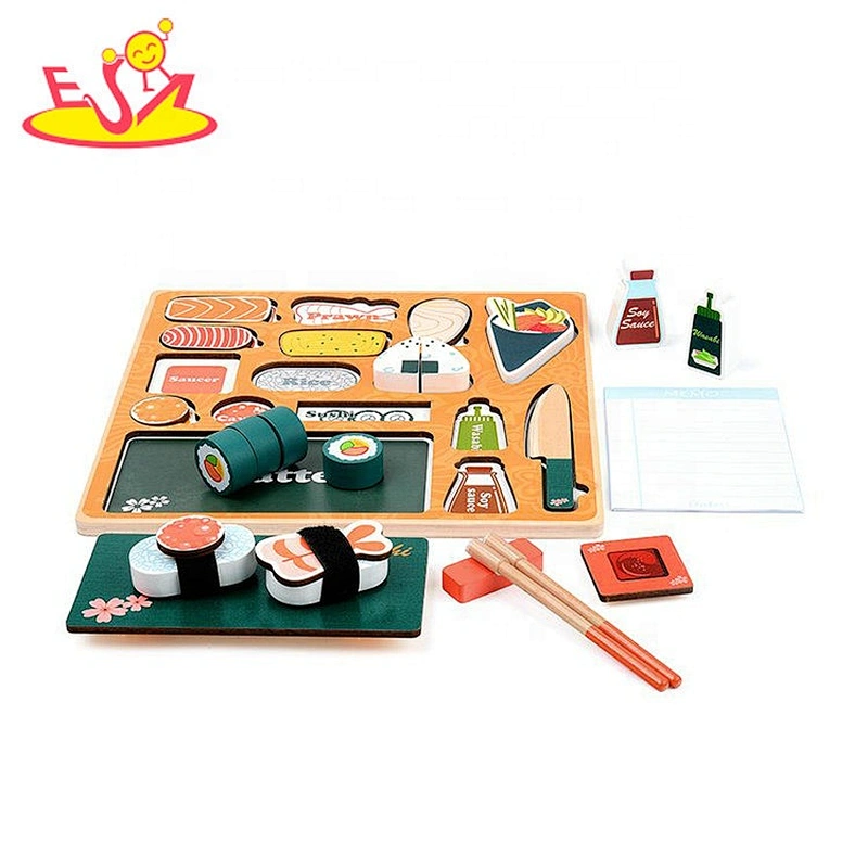 2020 wholesale role play wooden food play set for children W10B322