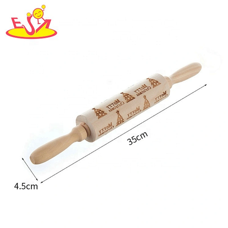 Wholesale customized size and design wooden embossing engraved rolling pin W02B049