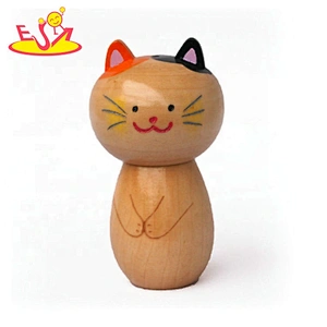 High quality solid wood smiled cat toothpick holder toothpick box  W18A099