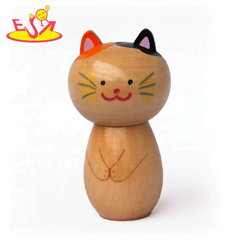 High quality solid wood smiled cat toothpick holder toothpick box  W18A099