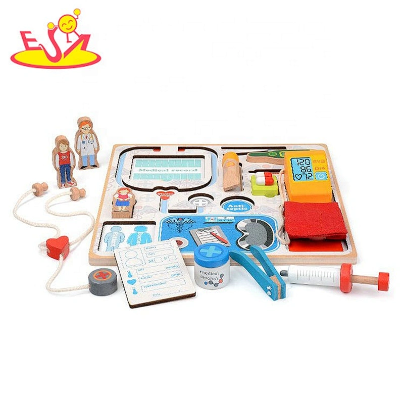 2020 wholesale role play wooden food play set for children W10B322