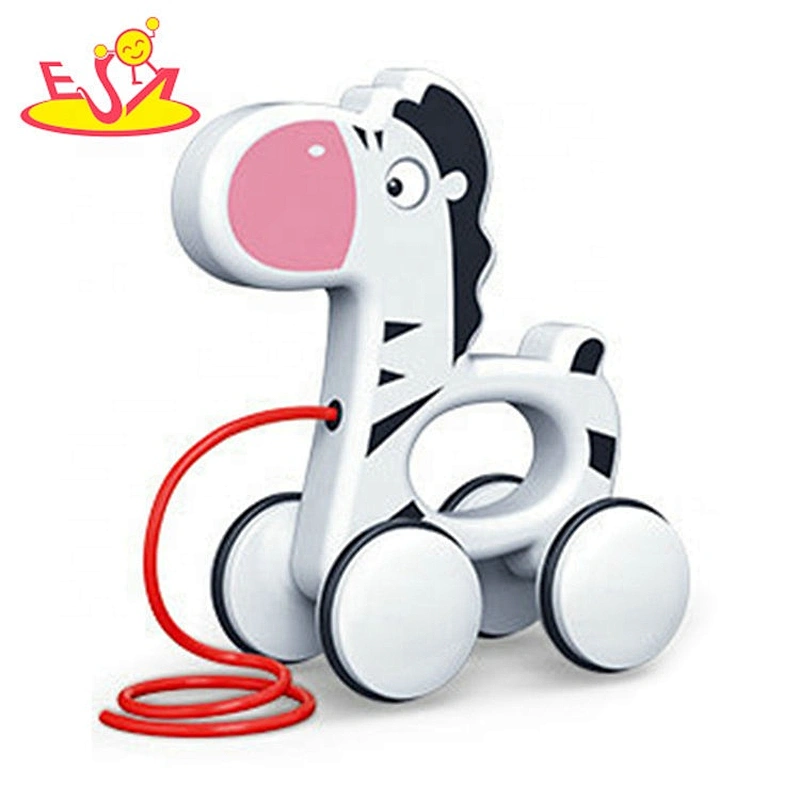 2020 New design preschool wooden giraffe push and pull toys for baby W05B195