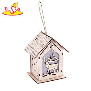Wholesale shiny wooden christmas tree ornament W09D112