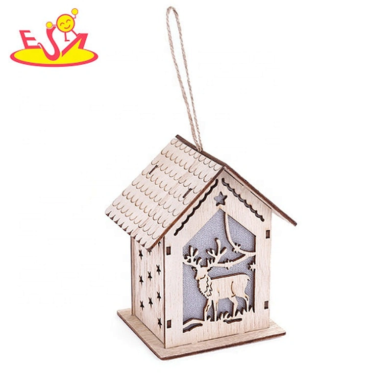 Wholesale shiny wooden christmas tree ornament W09D112