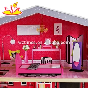 Wholesale modern style kids wooden huge doll house toy W06A229