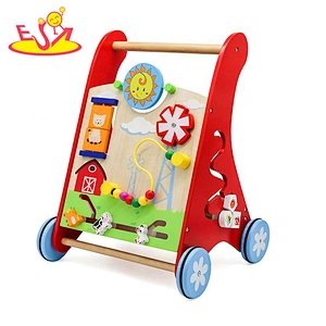 New design multi activities wooden walker for preschoolers W16E154
