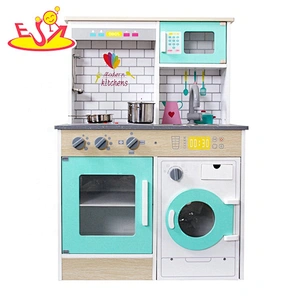 2020 New released pink wooden play kitchen set with accessories W10C482