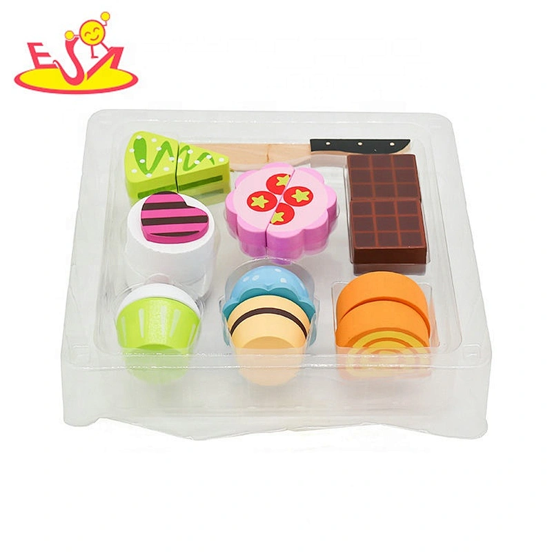wholesale pretend play wooden cake cutting toys for kids W10B356