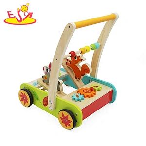 New design multi activities wooden walker for preschoolers W16E154