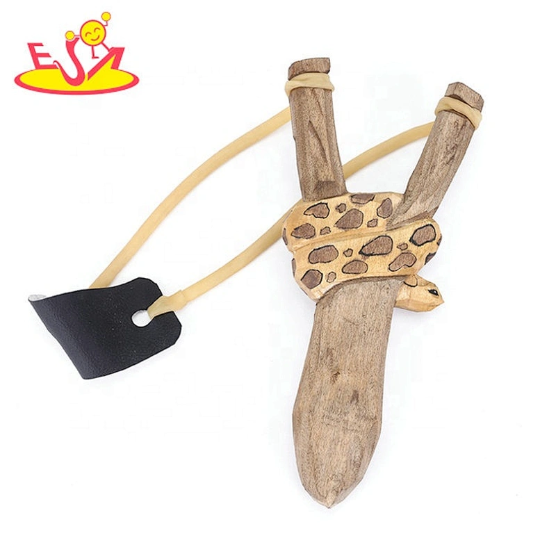 Kids outdoor games animals handmade wooden rubber band slingshot  W01A392
