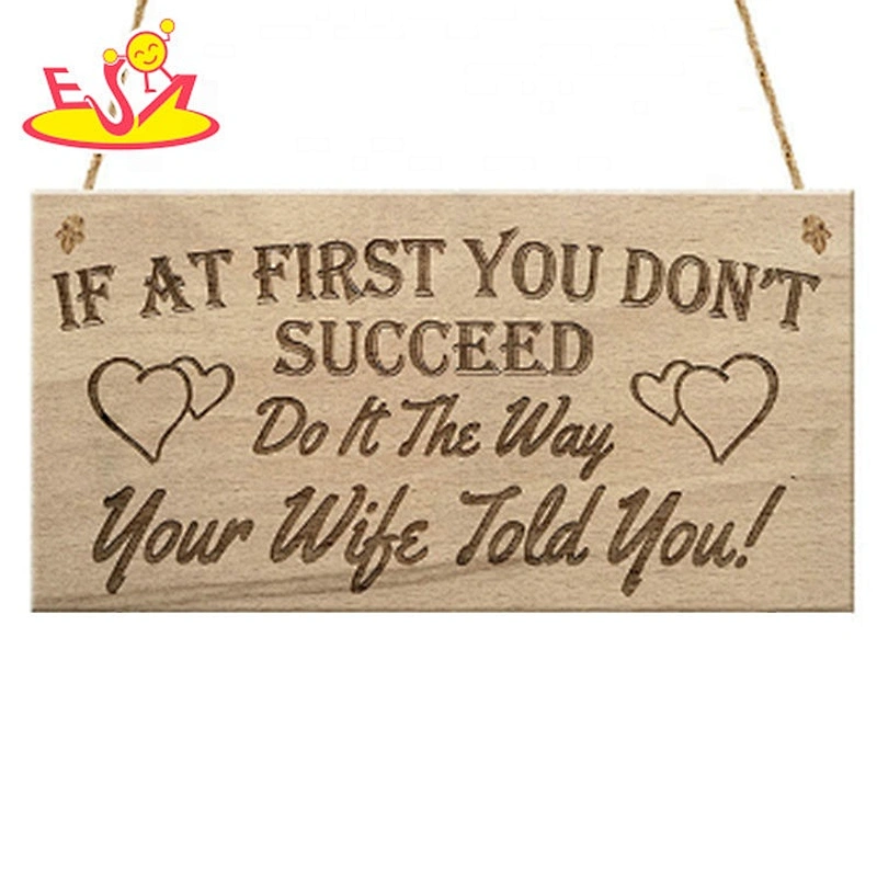 Hot sale wooden family printing notice board door pendant W18A117B
