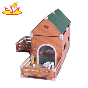 2020 New arrived preschool wooden farm barn house toy for kids W06A411