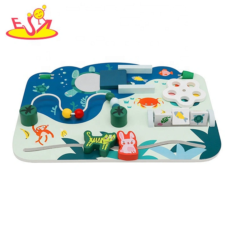 Preschool sensory play set wooden busy board for toddlers W12D236