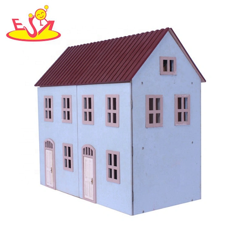 Hot selling kids miniature wooden dollhouse kits for role play W06A408