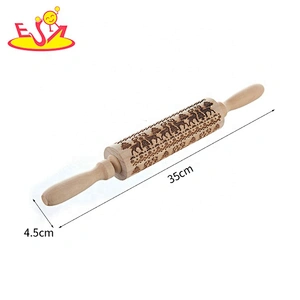 High quality engraved wooden embossed rolling pin W02B047