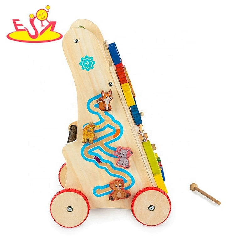 New sale preschool wooden first steps baby walker for push along W16E146