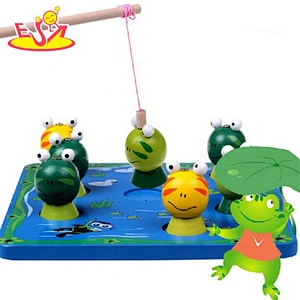 High quality preschool magnetic wooden fishing game for kids W01A359