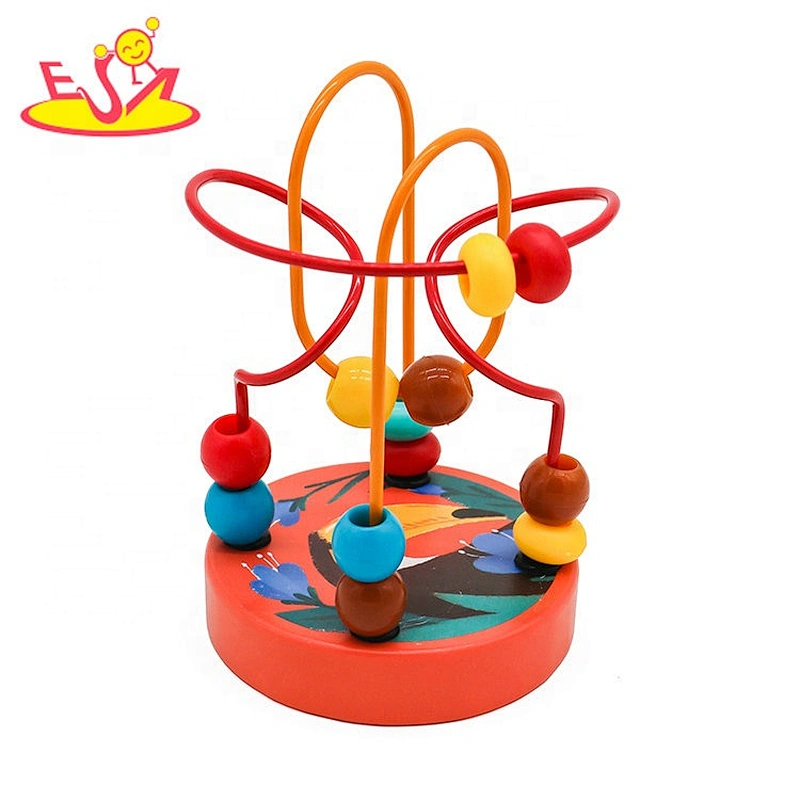 Customize colored infant wooden bead maze for early education W11B263
