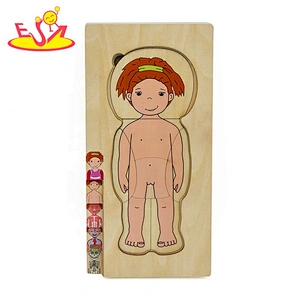 Customize educational wooden human anatomy jigsaw puzzle for kids W12E058