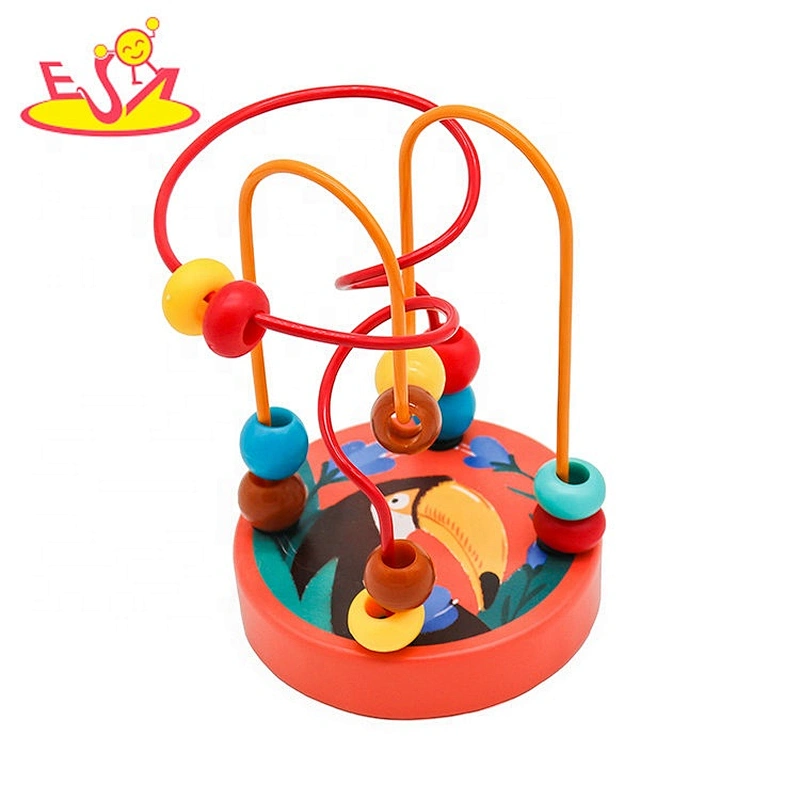Customize educational wooden baby toy beads on wire W11B264