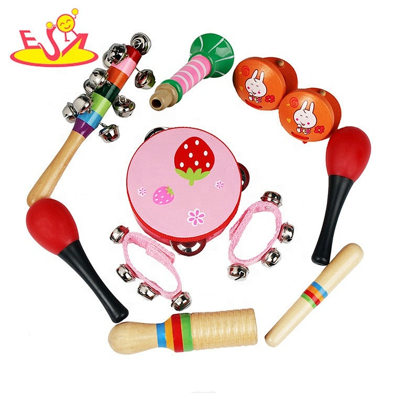 wholesale 10PCS wooden baby music set for percussion W07A163