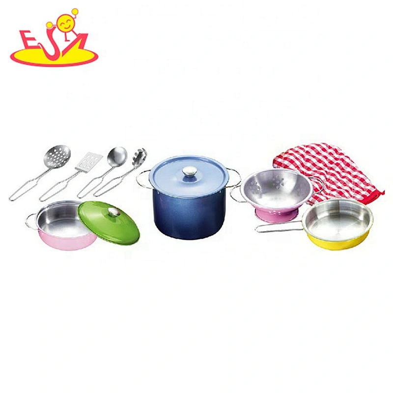 Customize 13 PCS kids toy stainless steel pots and pans for pretend play M03A013