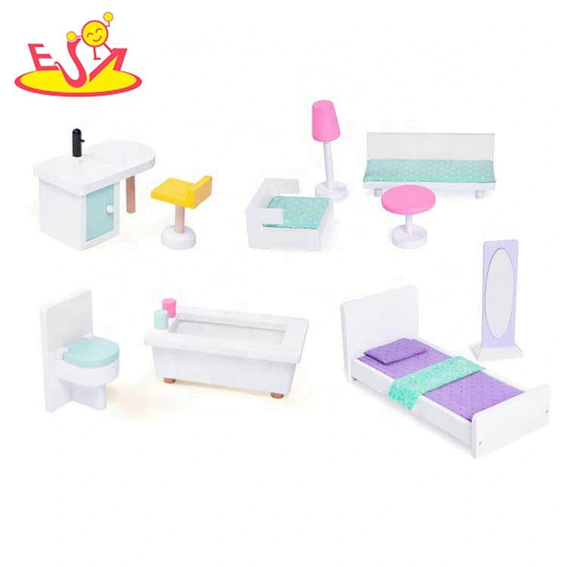 Customize pretend play wooden dollhouse miniature toy for kids W06A397
