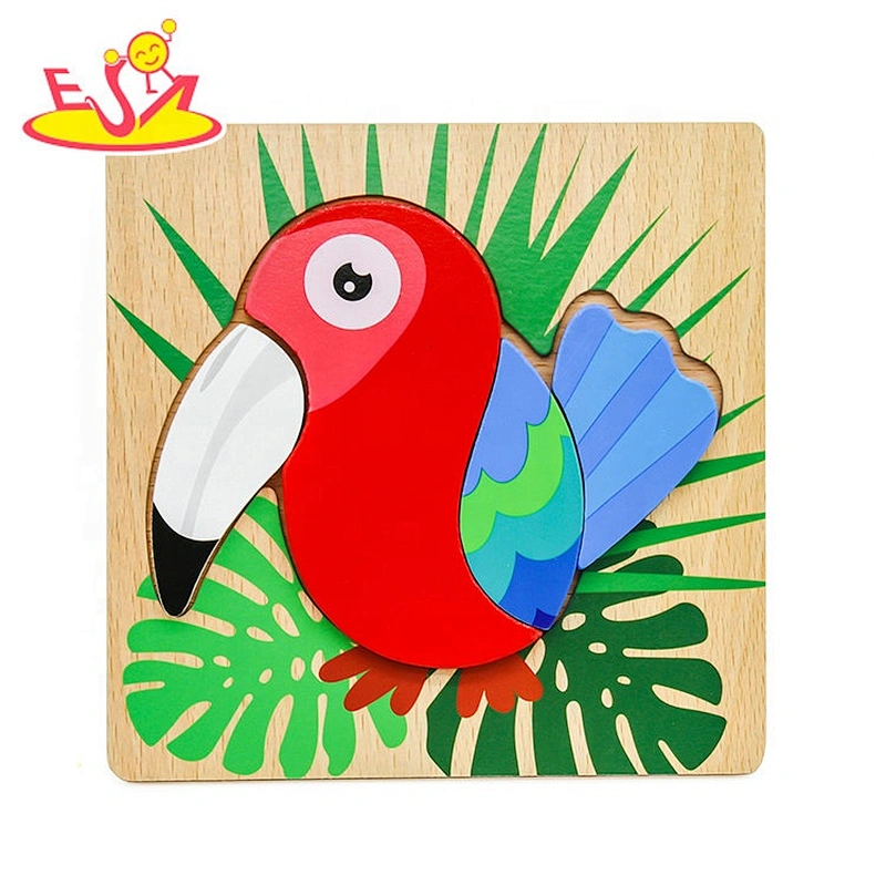 Customize cartoon wooden peacock puzzle toy for children W14D139