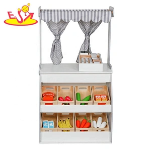 2020 New hottest kids pretend play wooden toy supermarket with fruit W10A109