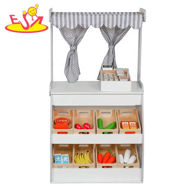 2020 New hottest kids pretend play wooden toy supermarket with fruit W10A109