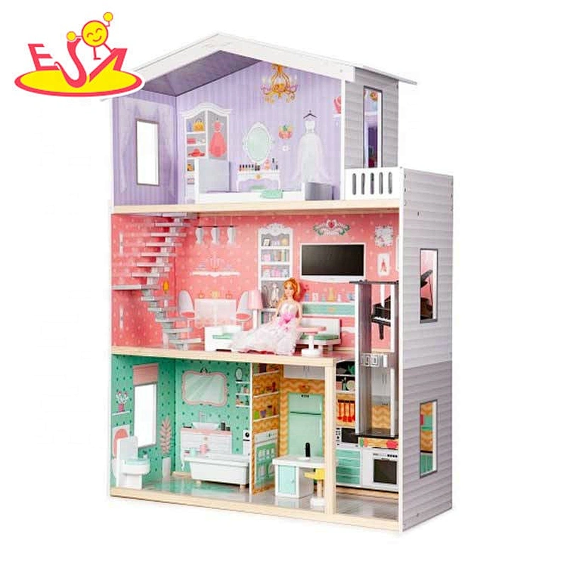 Customize diy wooden miniature doll house for children W06A399