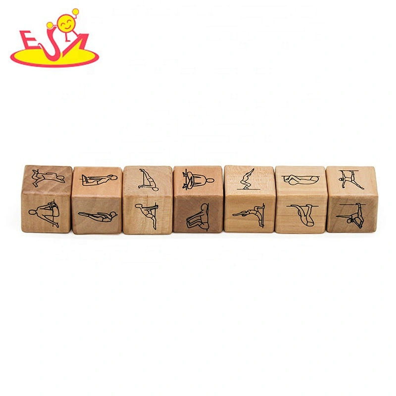 Customize 6PCS wooden yoga dice game for Exercise, Yoga, and Fitness W01A360
