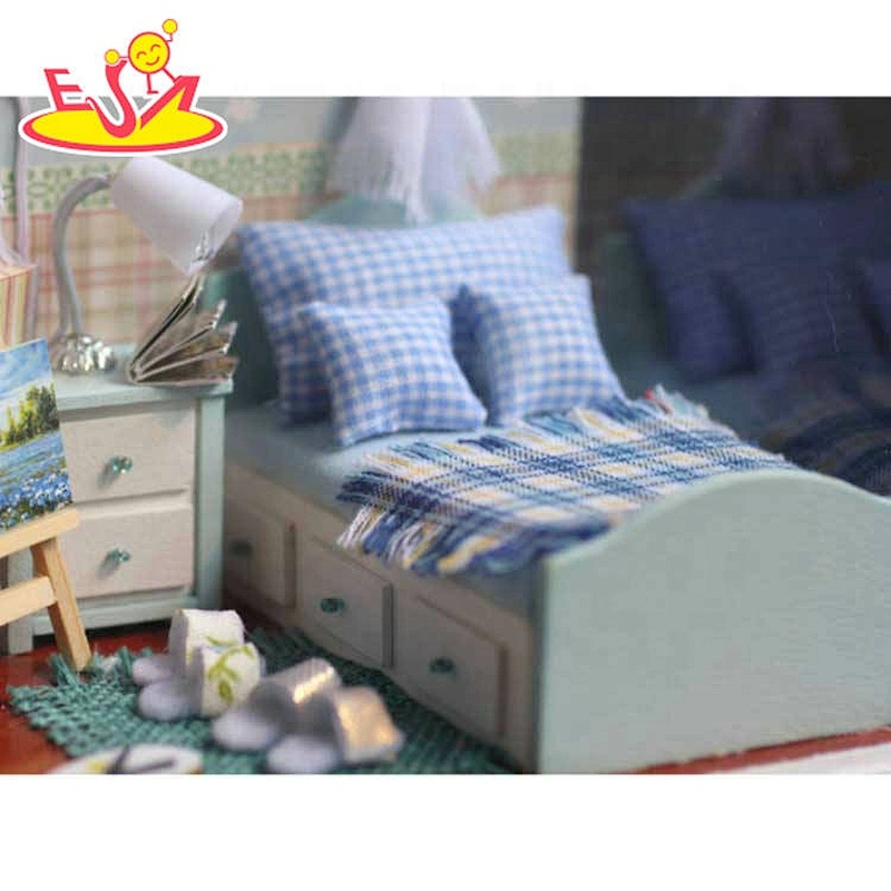 Customize diy wooden miniature doll house for children W06A399