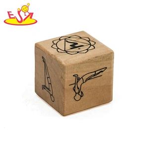 Customize 6PCS wooden yoga dice game for Exercise, Yoga, and Fitness W01A360