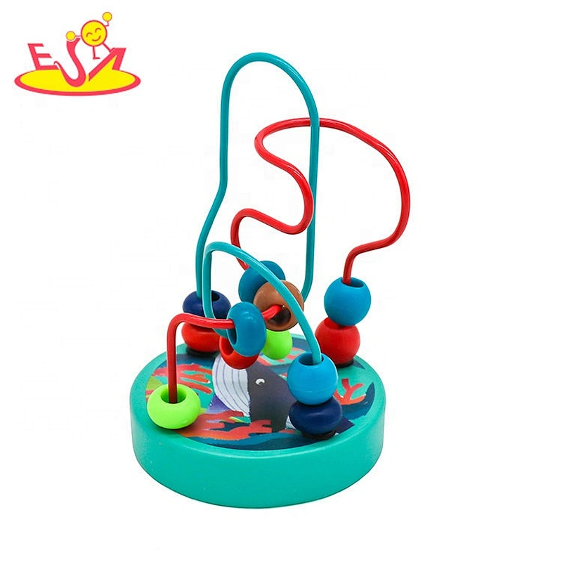2020 Customize colored wooden classic toy bead maze for baby W11B266