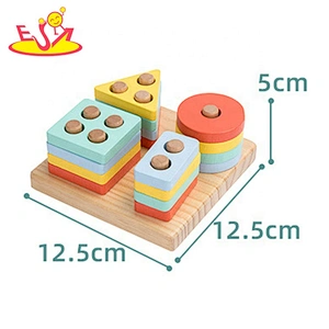 Customize colored wooden geometric blocks for children W13D264