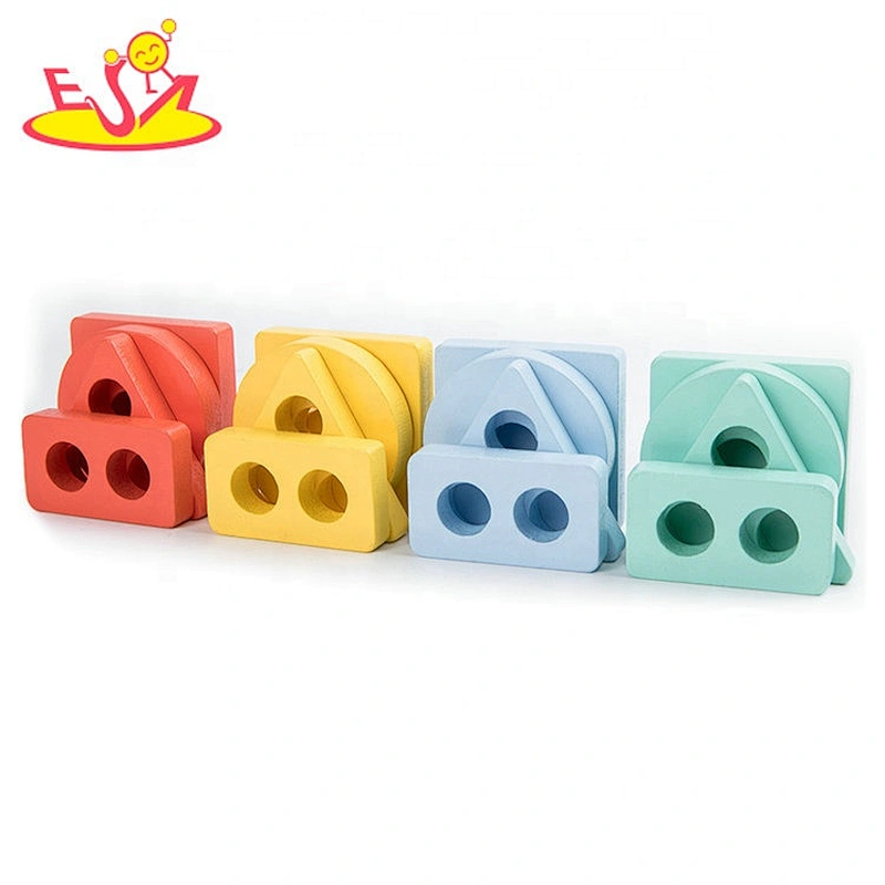 Customize educational geometric wooden blocks for kids W13E117