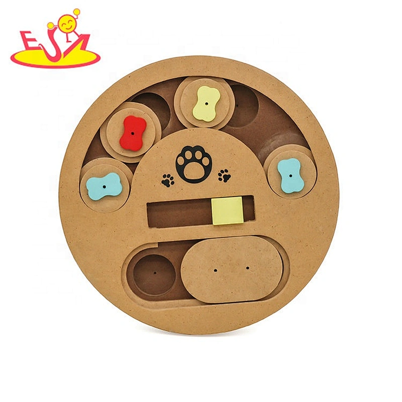 Customize intelligent wooden dog puzzle treat toy for training nosework W06F138