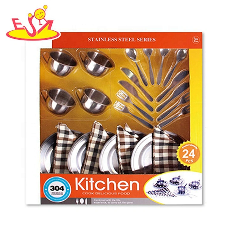 wholesale 21 PCS stainless steel toy pots and pans set for children M03A003