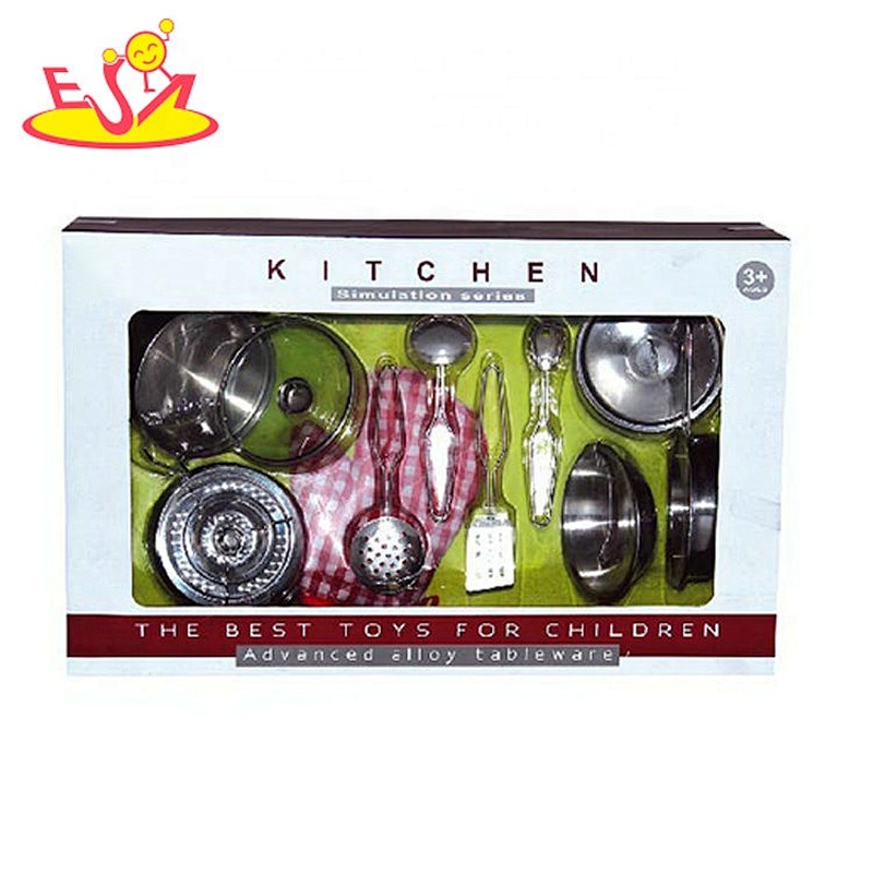 Customize 11 PCS kids metal toy pots and pans set for pretend play M03A014