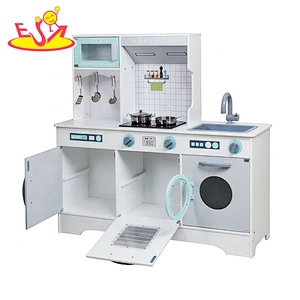 2020 New released kids wooden pretend play kitchen toys with electronic function W10C467D