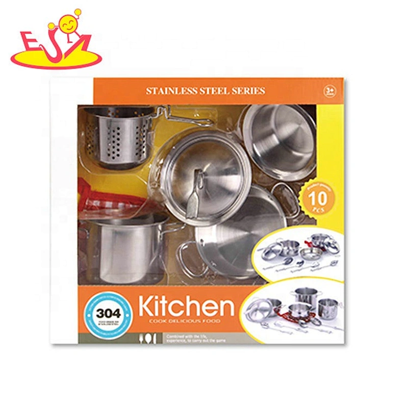 wholesale 10 PCS stainless steel play kitchen pots and pans for children M03A002