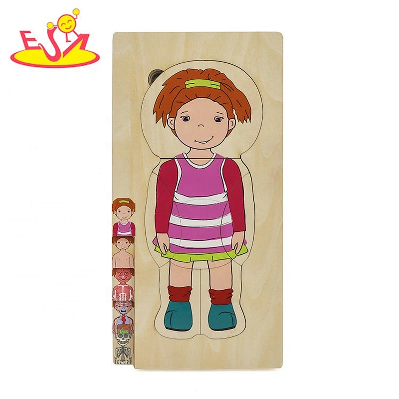 Customize educational wooden human anatomy jigsaw puzzle for kids W12E058