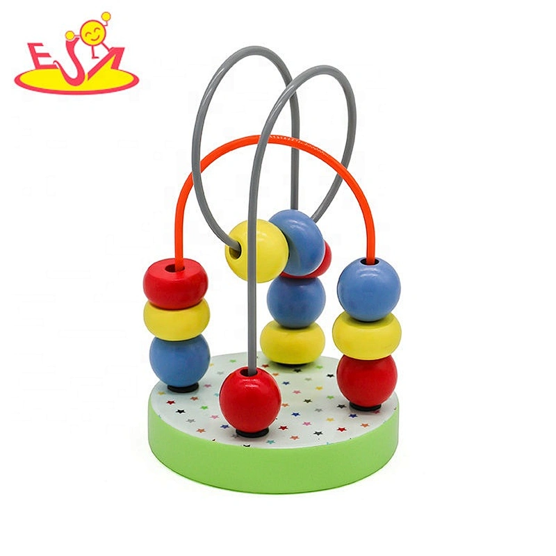Customize educational wooden wire and bead toy for baby W11B262