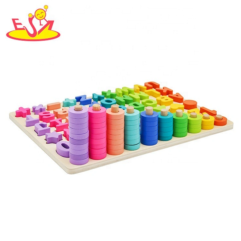 Customize multi function wooden alphabet board for kids W12D229