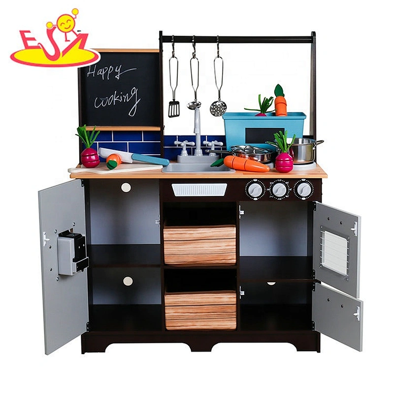 New sale kids white wooden kitchen toy set with lights and sounds W10C493G